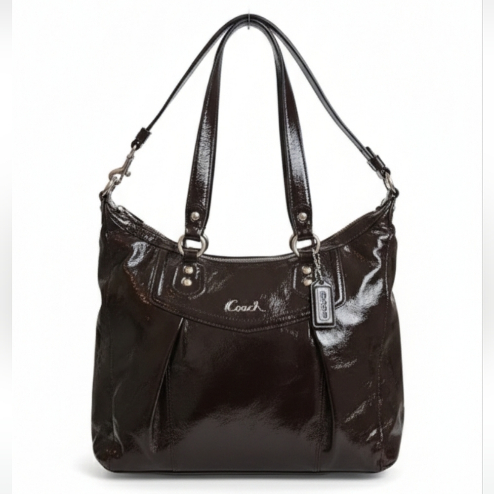 COACH 2012 Mahogany  Patent Leather Ashley Shoulder Bag 20451